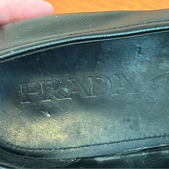 PRADA Black Saffiano Leather Loafers with Rubber Soles Size 9 (US10) - Picture 14 of 16